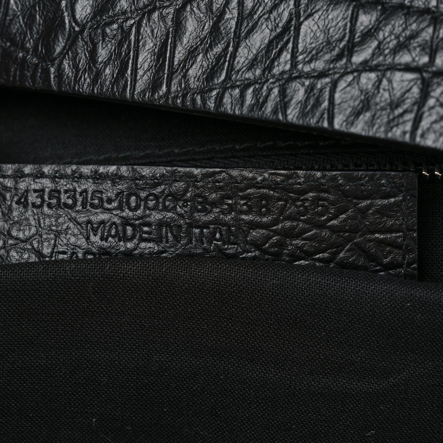 Calfskin Crocodile Classic Hardware Embossed Backpack Black