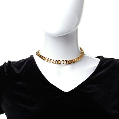 Christian Dior Metal CD Choker Necklace Gold 2 of 6