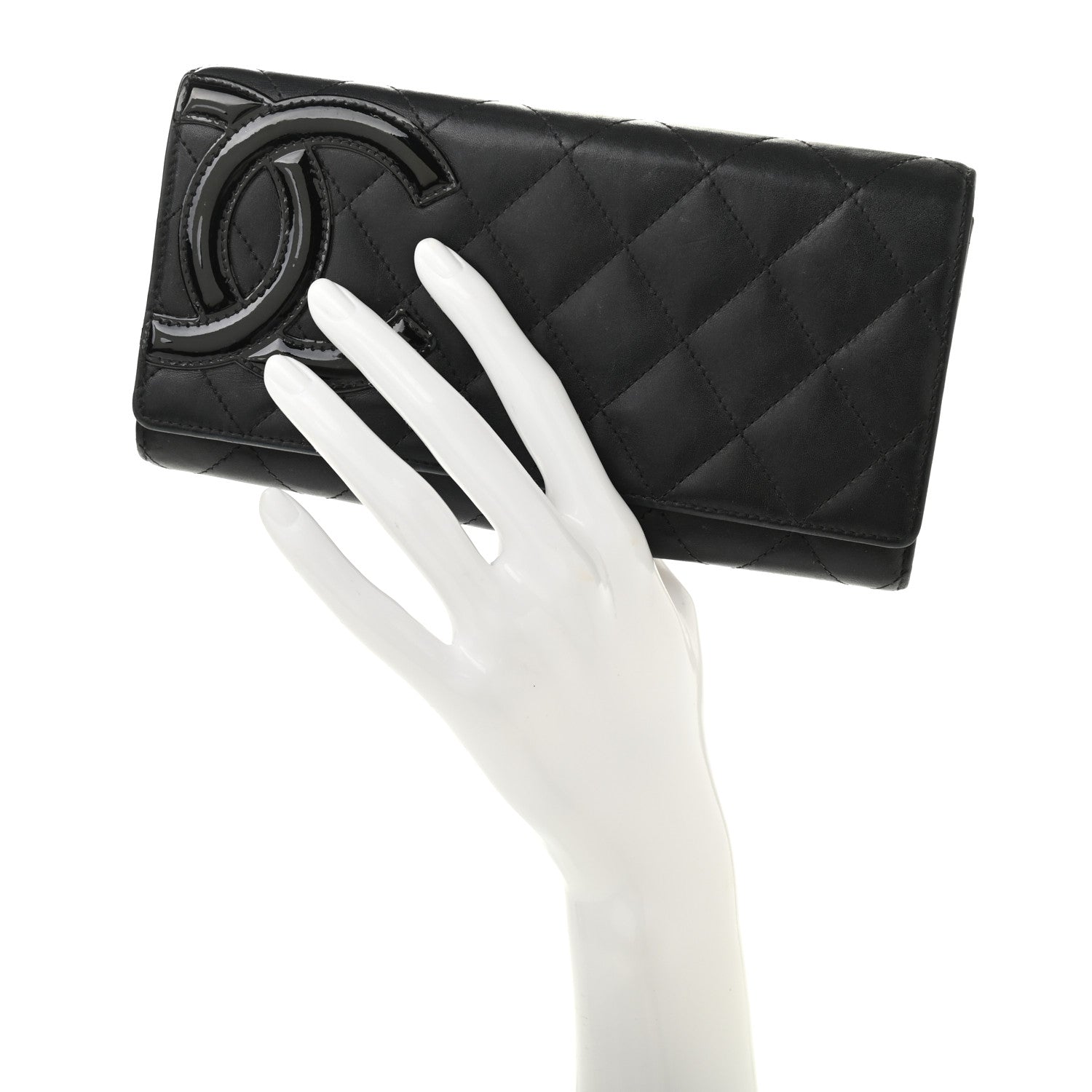 Chanel Calfskin Quilted Cambon Tri-Fold Wallet Black 2 of 25