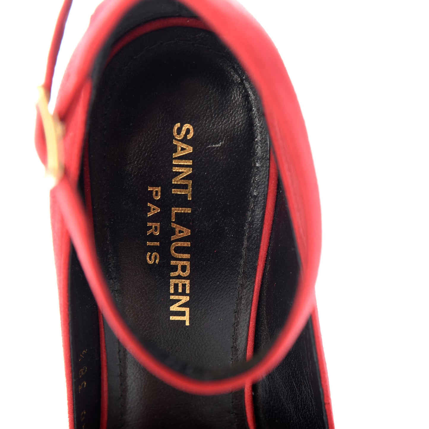 Suede Loulou 70 Ankle Strap Pumps 38.5 Red