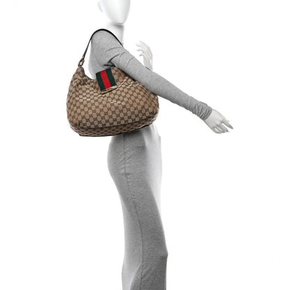 Gucci Monogram Large New Ladies Web Hobo Dark Brown 2 of 10