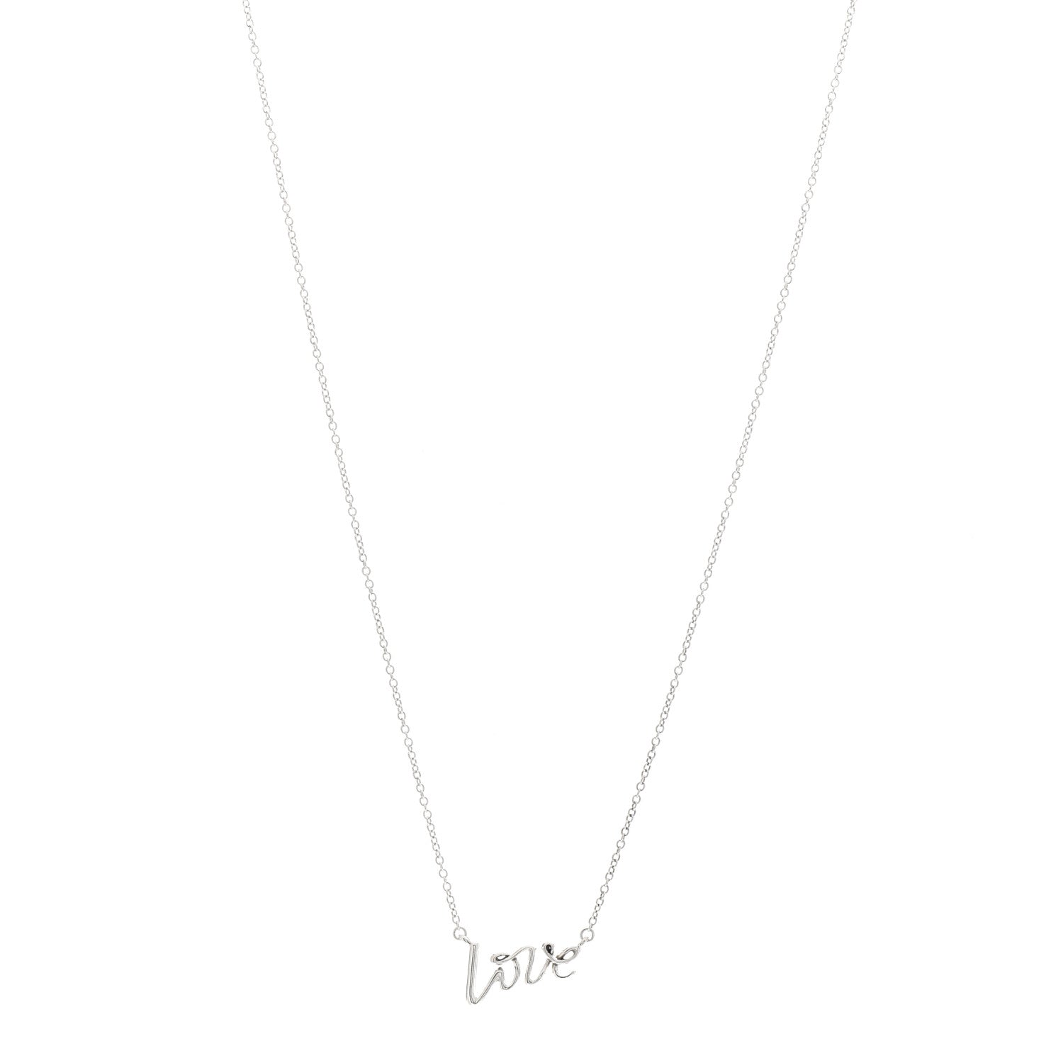 Tiffany Sterling Silver Paloma Picasso Graffiti Love Pendant Necklace 1 of 5