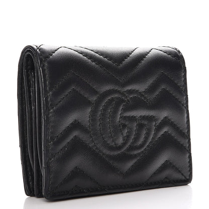Gucci Calfskin Matelasse GG Marmont Card Case Black 3 of 8