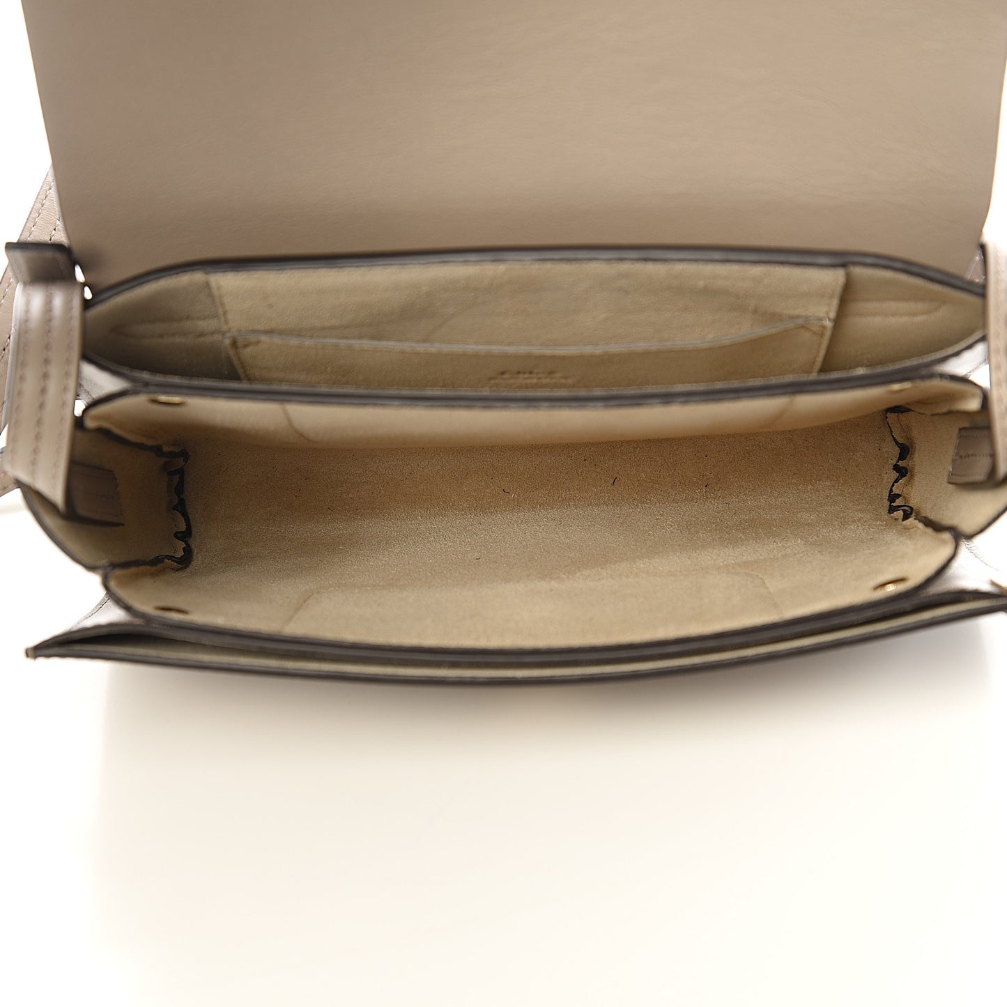 Suede Calfskin Small Faye Shoulder Bag Motty Grey