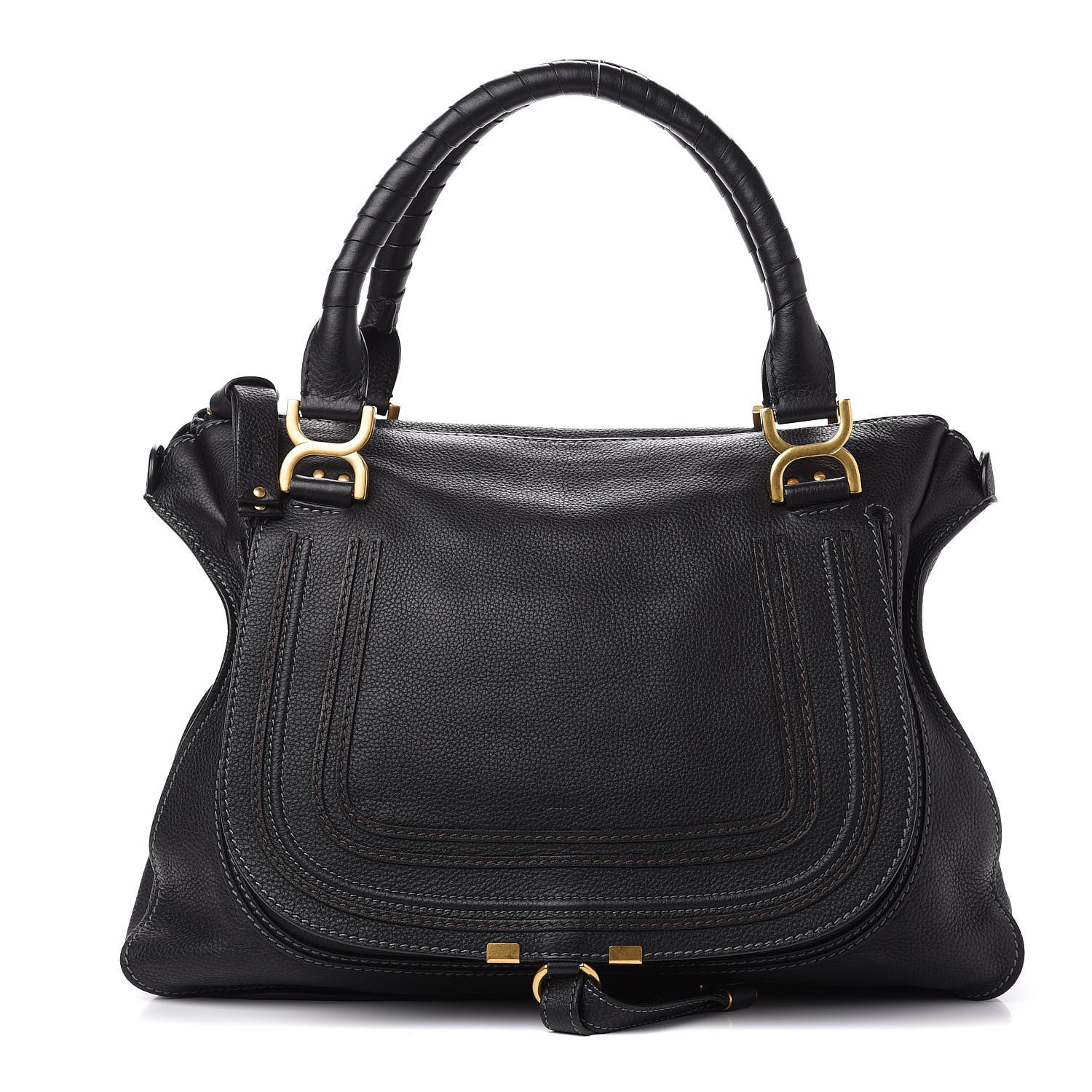Chloe Calfskin Large Marcie Satchel Black 1 of 12