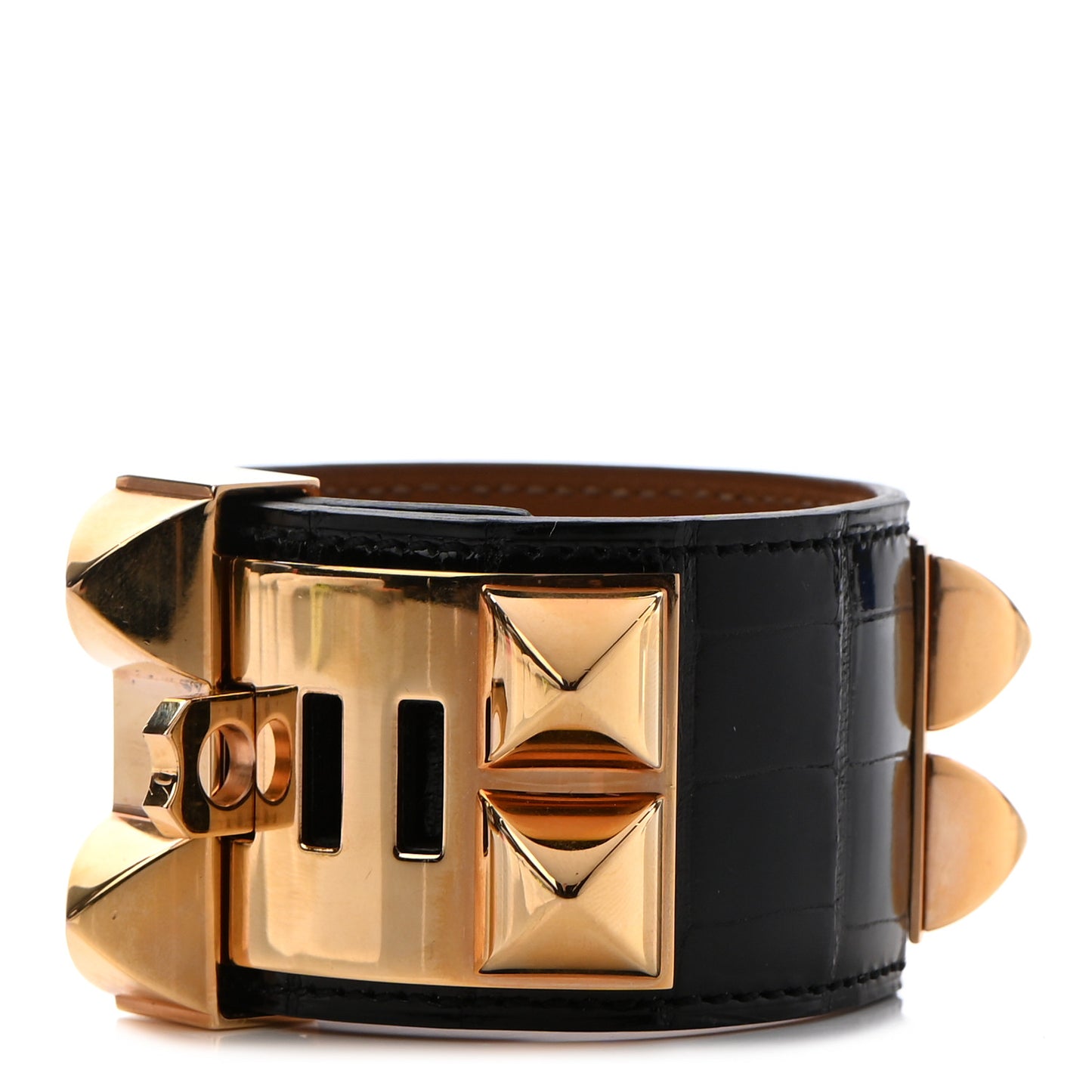 Shiny Alligator Collier de Chien CDC Bracelet T3 Black