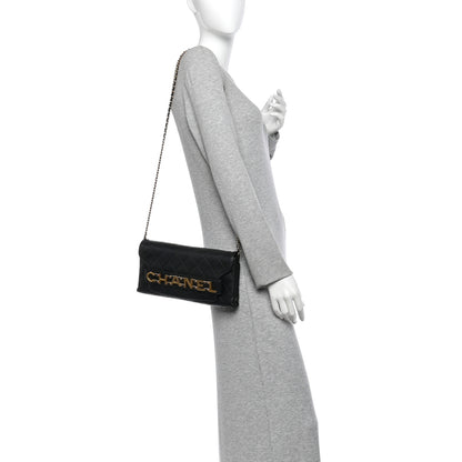 Chanel Calfskin Quilted Enchained Clutch Black 2 of 10