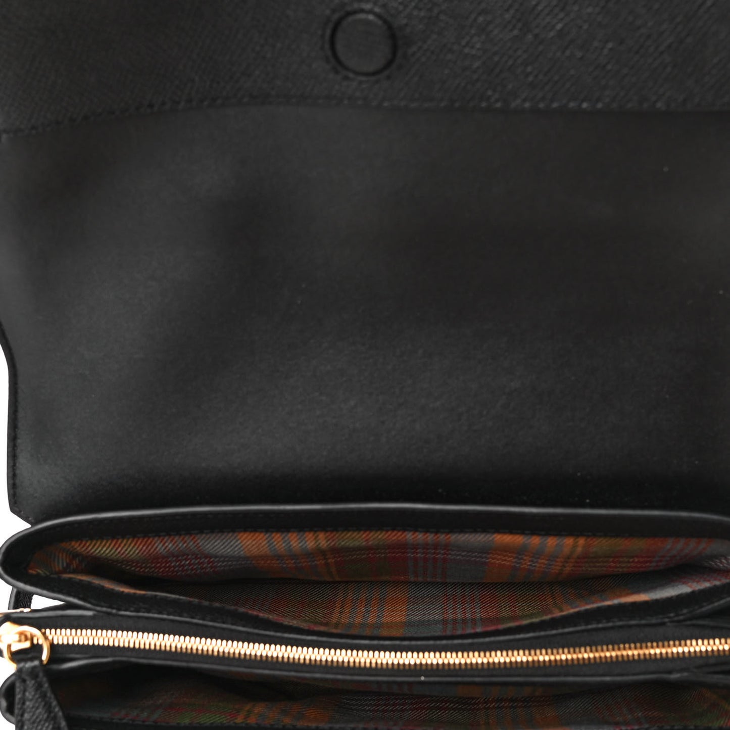 Small Classic Grain Calfskin Belted Bayswater Satchel Black