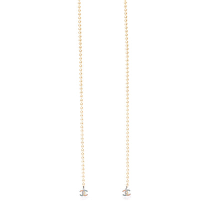 Chanel Pearl CC Long Necklace Silver Multicolor 1 of 3