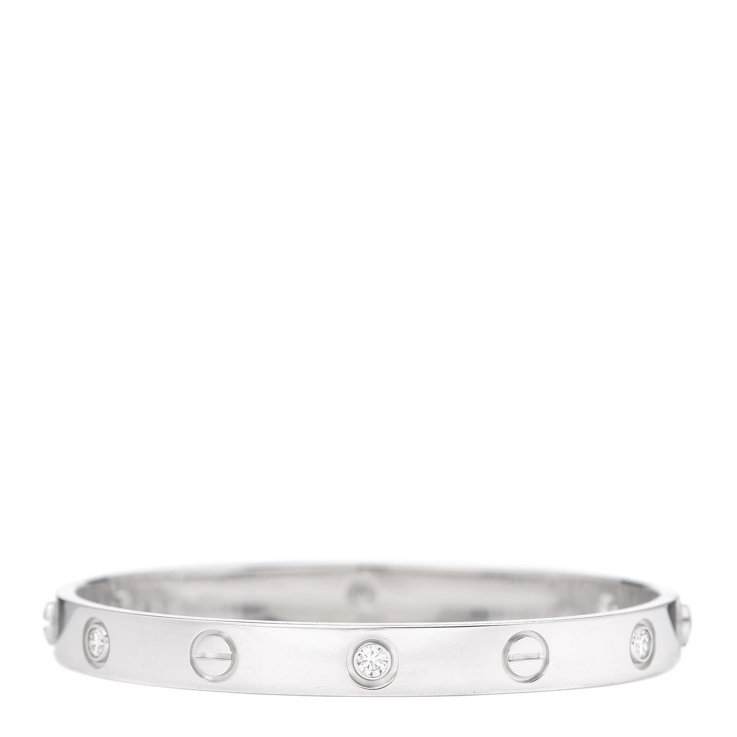 Cartier 18K White Gold 6 Diamond LOVE Bracelet 16 3 of 5