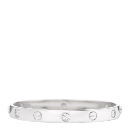 Cartier 18K White Gold 6 Diamond LOVE Bracelet 16 3 of 5