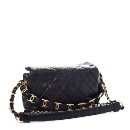 Chanel Crumpled Lambskin Quilted Small CC Links Shoulder Bag Black 3 of 11