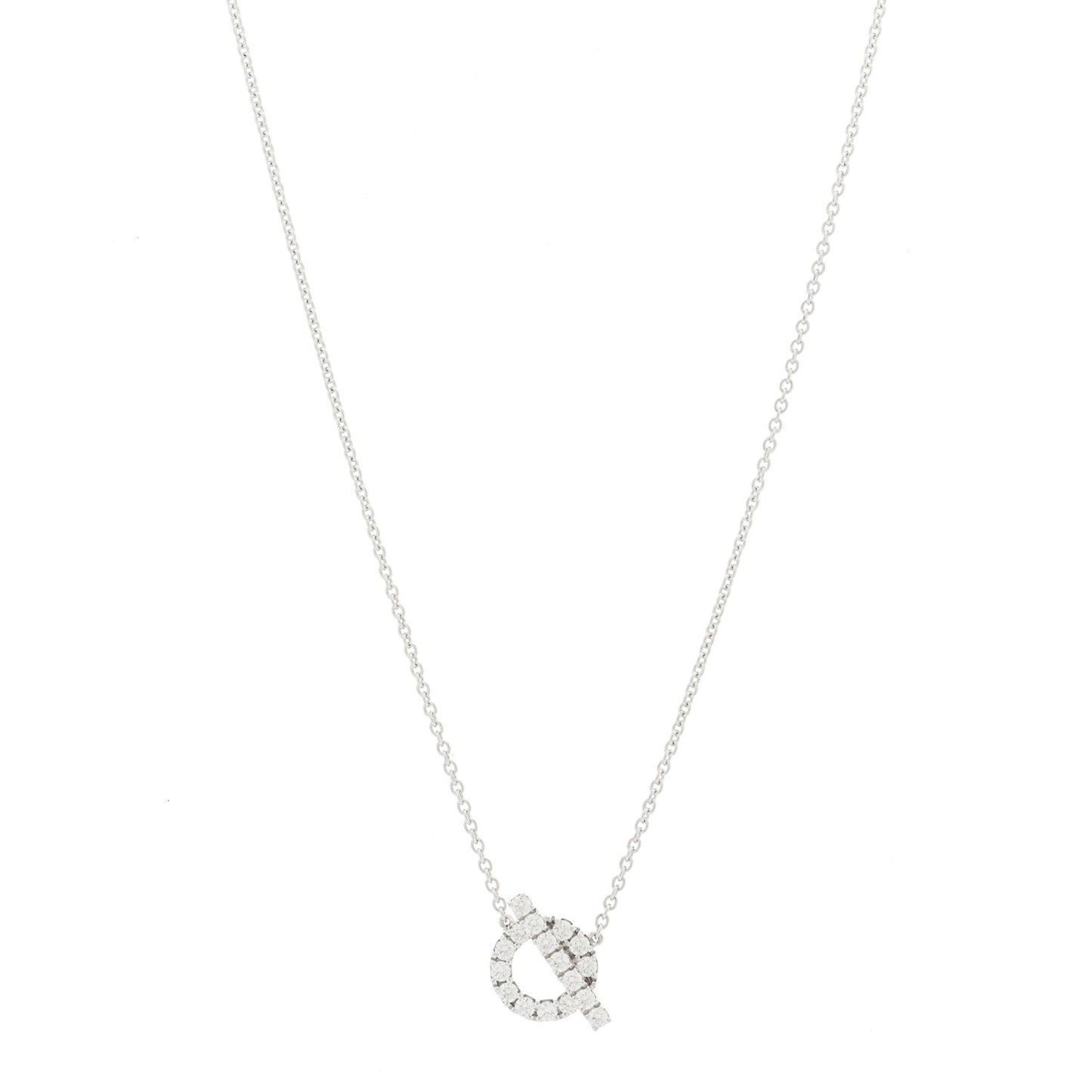 18K White Gold Diamond Finesse Pendant Necklace