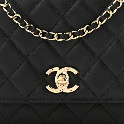 Chanel Lambskin Quilted Trendy CC Wallet On Chain WOC Black 17 of 23