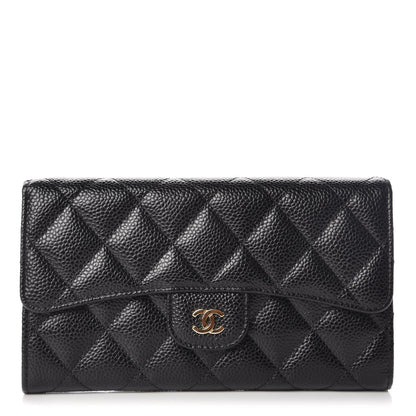 Chanel Caviar Quilted Long Flap Wallet Black 1 of 9