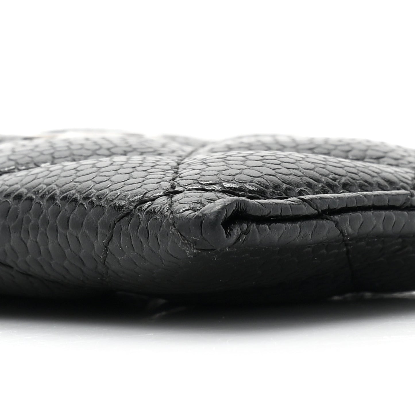 Caviar Quilted Card Holder Black