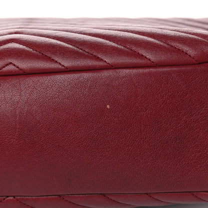 Saint Laurent Sheepskin Matelasse Chevron Large College Monogram Satchel Rouge 10 of 12