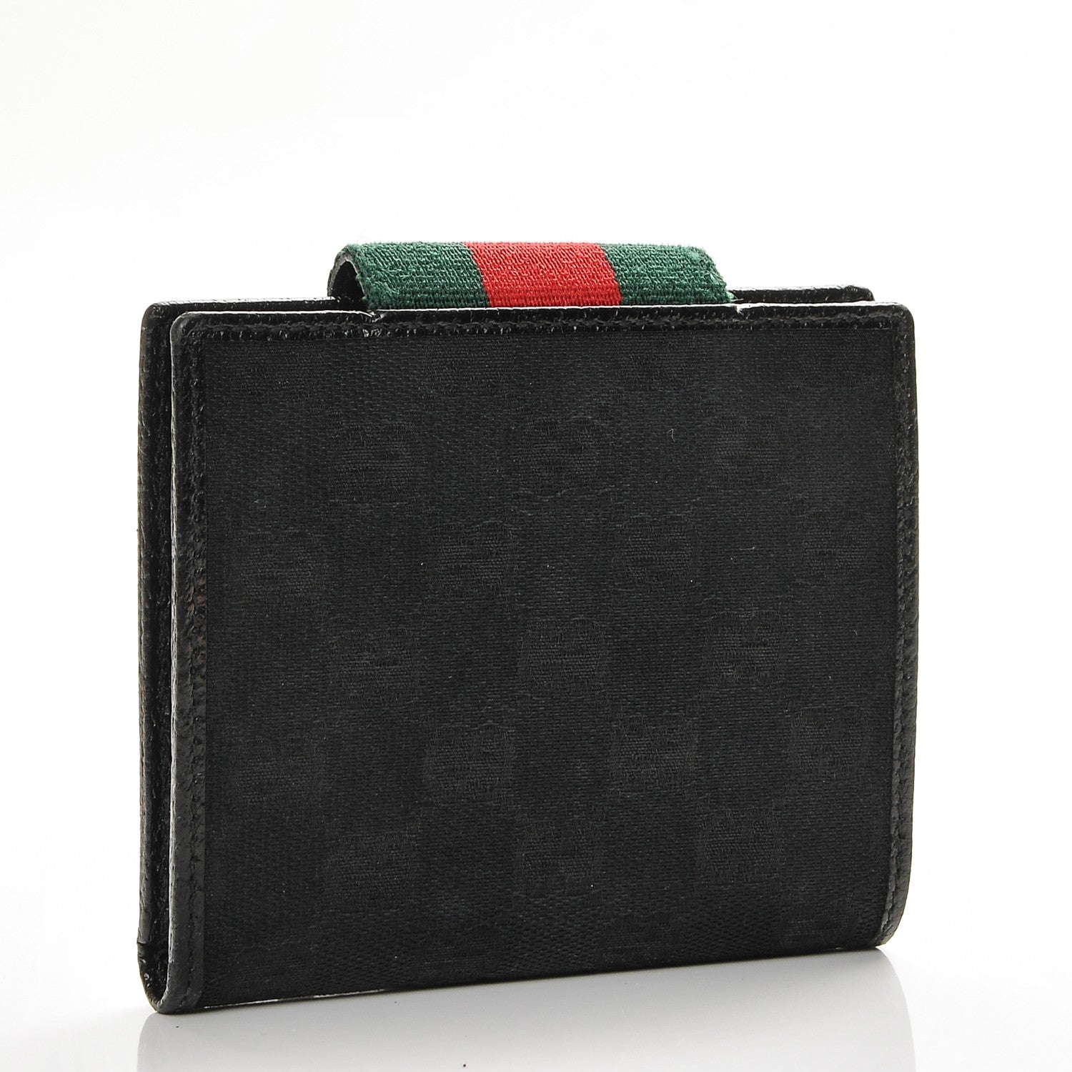 Gucci Monogram Web French Flap Wallet Black 3 of 9