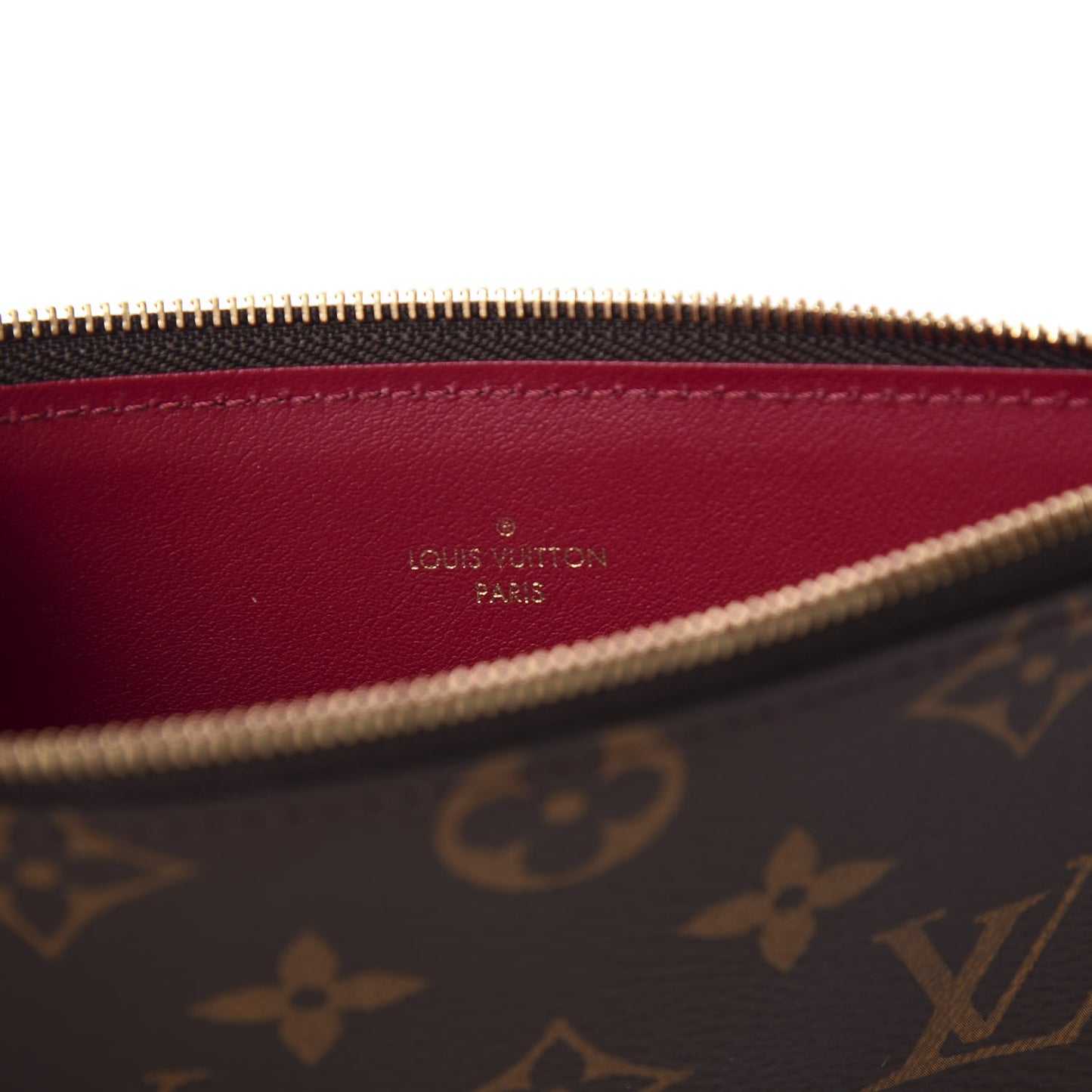 Monogram Felicie Chain Wallet Zippered Insert Fuchsia