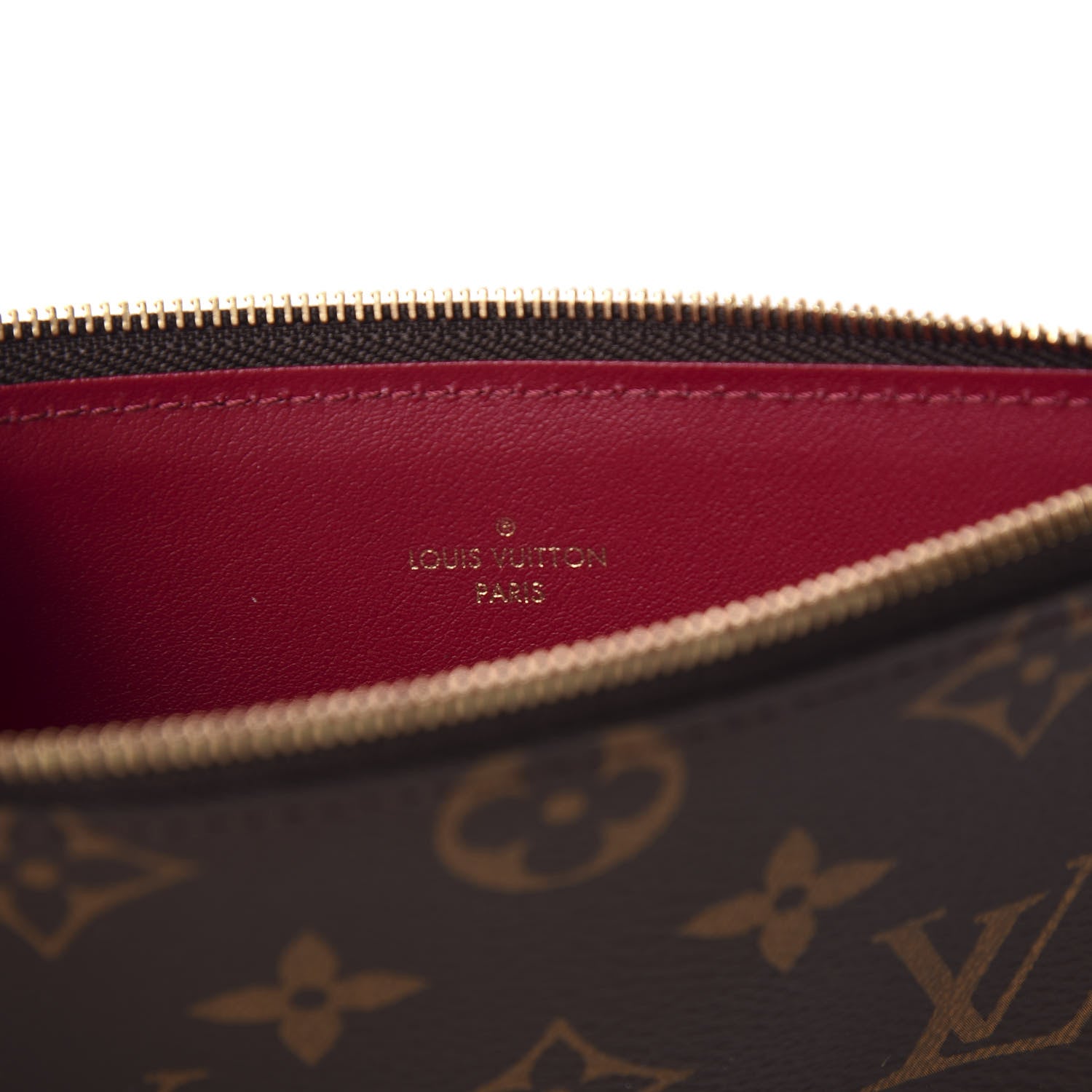 Louis Vuitton Monogram Felicie Chain Wallet Zippered Insert Fuchsia 3 of 7