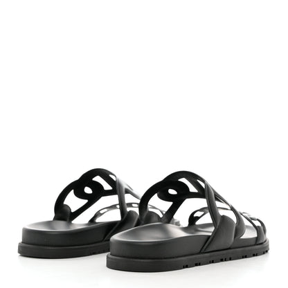 Hermes Nappa Extra Sandals 38.5 Black 4 of 9