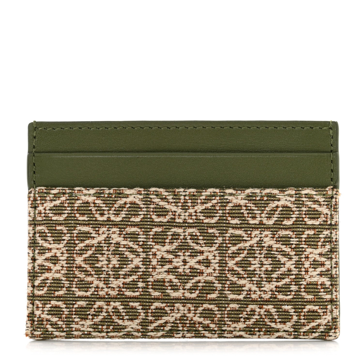 Loewe Calfskin Jacquard Anagram Cardholder Avocado Green 1 of 9