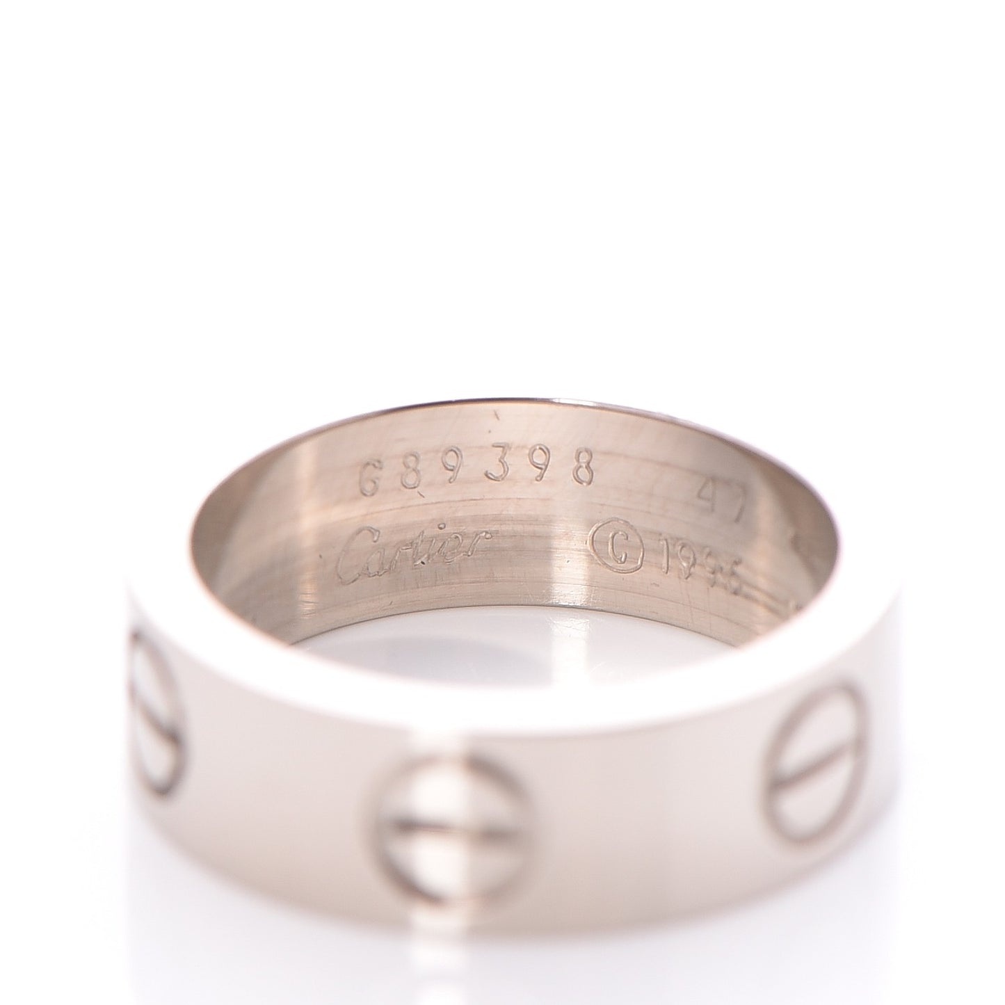 18K White Gold 5.5mm LOVE Ring 47 4.25
