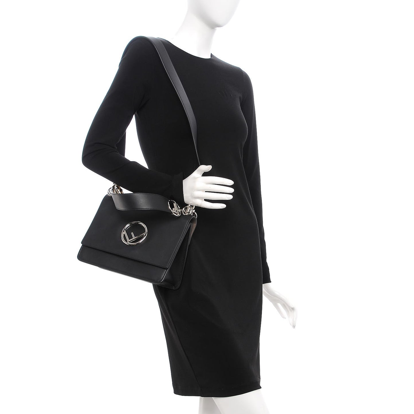 Vitello Century Opaco F is Fendi Kan I Shoulder Bag Black