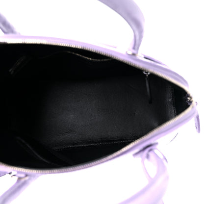 Balenciaga Shiny Calfskin Logo Crocodile Embossed S Ville Top Handle Bag Lilac White 5 of 11