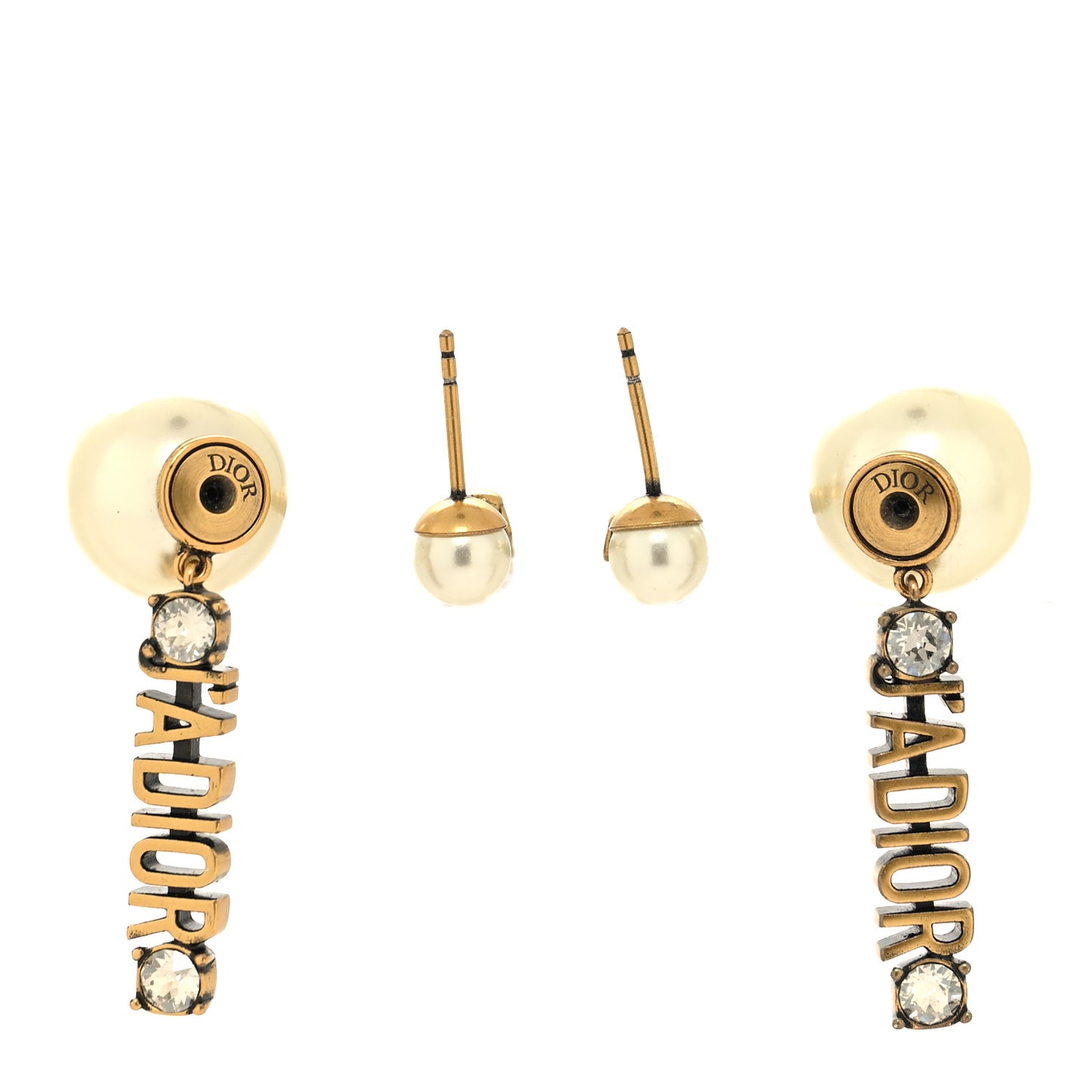 Pearl Crystal J'Adior Tribales Earrings Antique Gold