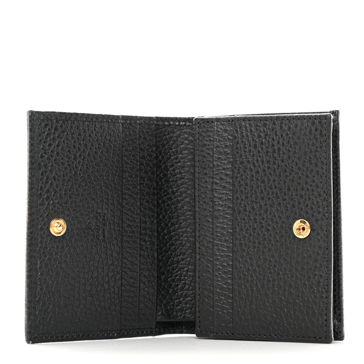 Gucci Pebbled Calfskin GG Marmont Card Case Black 5 of 8