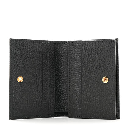 Gucci Pebbled Calfskin GG Marmont Card Case Black 5 of 8