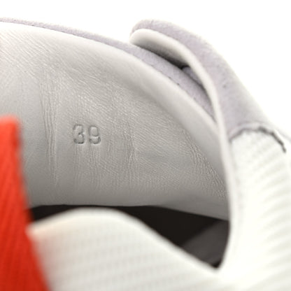 Hermes Technical Canvas Suede Goatskin Bouncing Sneakers 39 White Multicolor 8 of 9