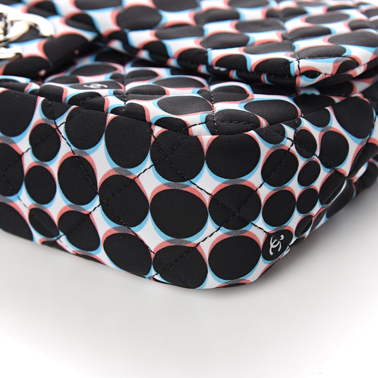 Nylon Printed Medium Single Flap Black White