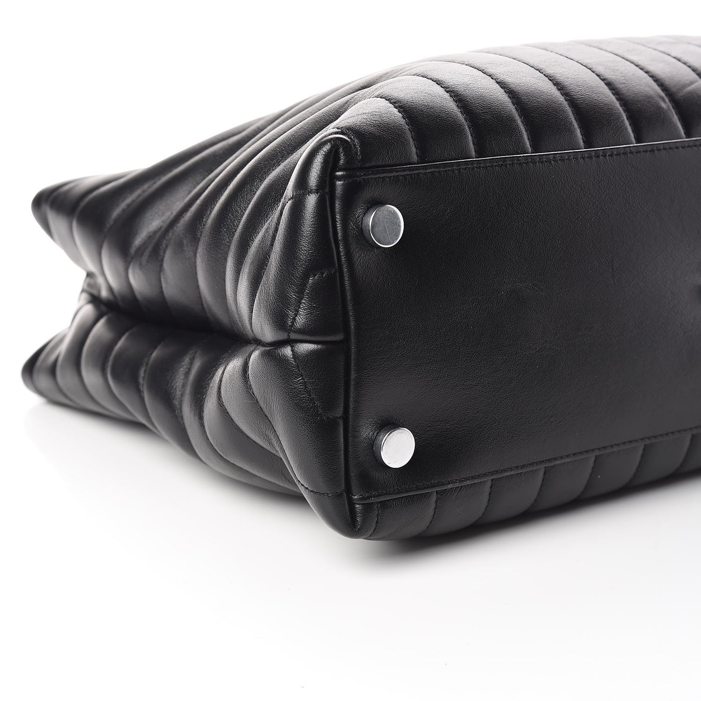 Calfskin Y Quilted Monogram Large Loulou Shopper Black