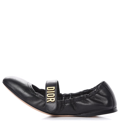 Christian Dior Lambskin Baby-D Ballet Flats 38 Black 1 of 10