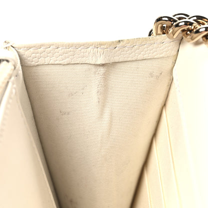 Chanel Caviar Quilted Boy Wallet On Chain WOC White 12 of 14