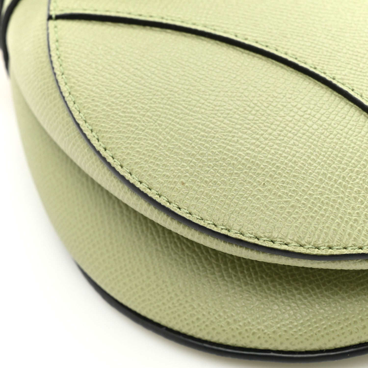 Christian Dior Grained Calfskin Saddle Bag With Strap Ethereal Green 10 of 13