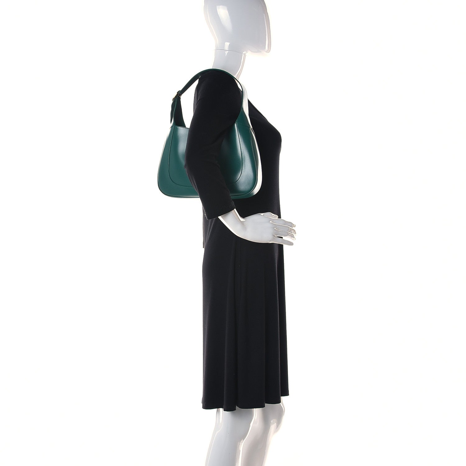 Gucci Boarded Dyana Lux Calfskin Small Jackie 1961 Hobo Emerald 2 of 12