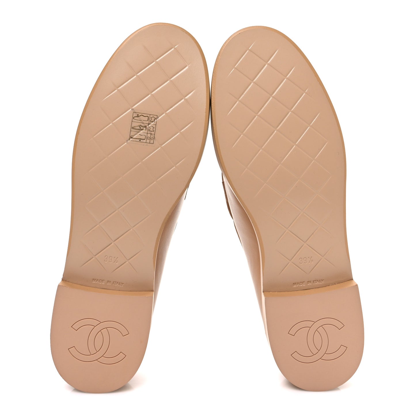 Lambskin Quilted CC Turnlock Loafers 39.5 Beige