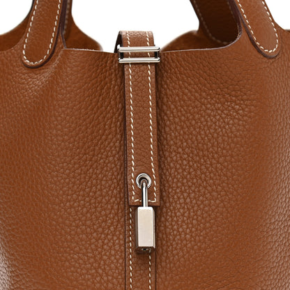 Hermes Taurillon Clemence Picotin Lock 18 PM Gold 8 of 10