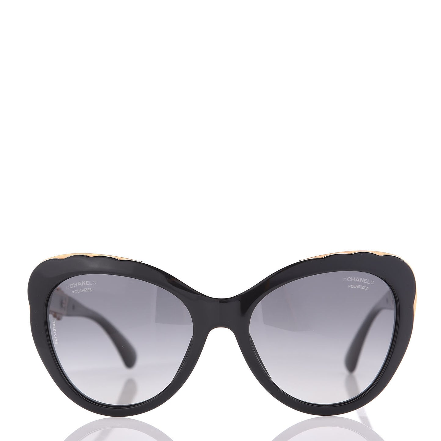 Polarized Bijou Cat Eye Sunglasses 5354 Black