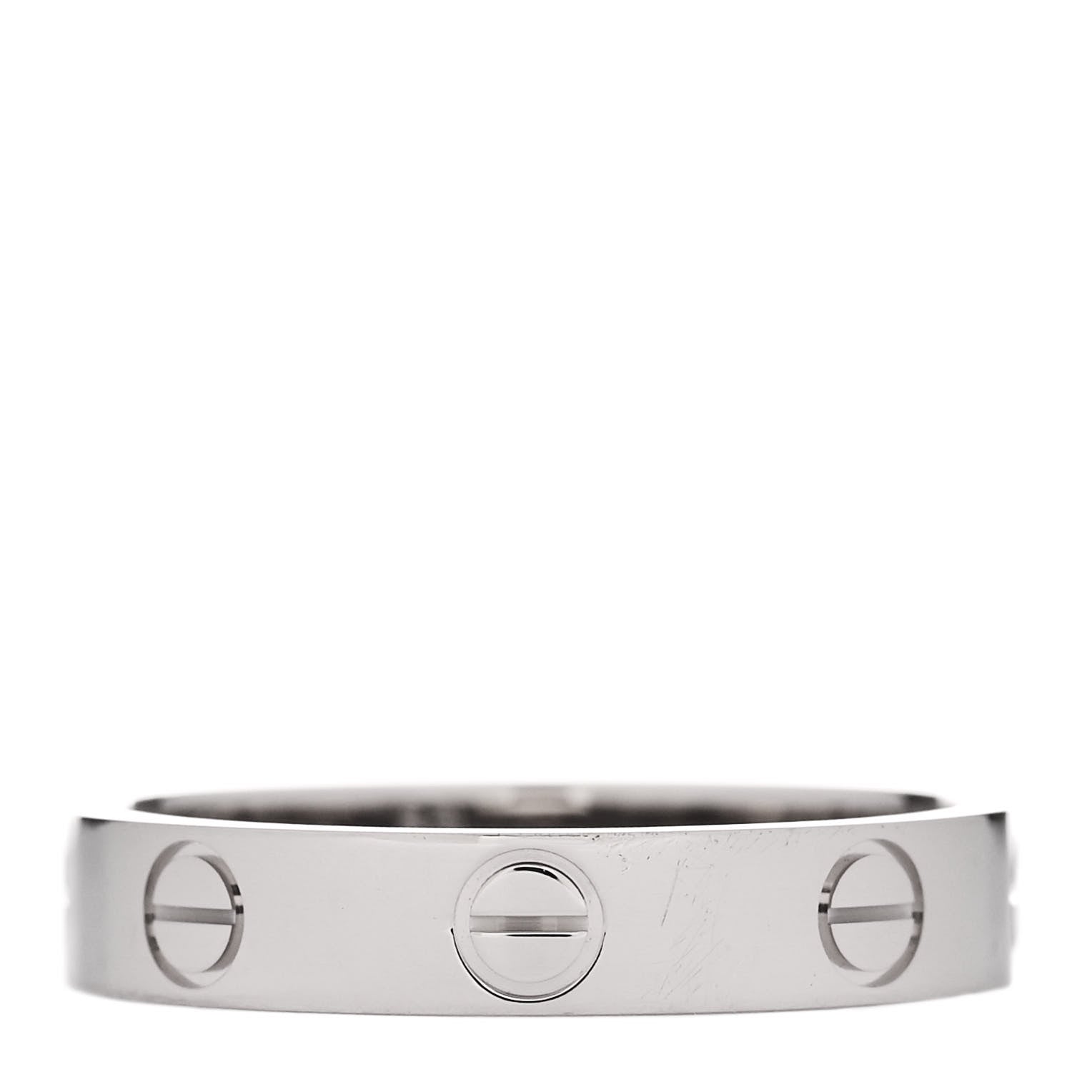 Cartier 18K White Gold 3.5mm LOVE Wedding Band Ring 52 6 1 of 5