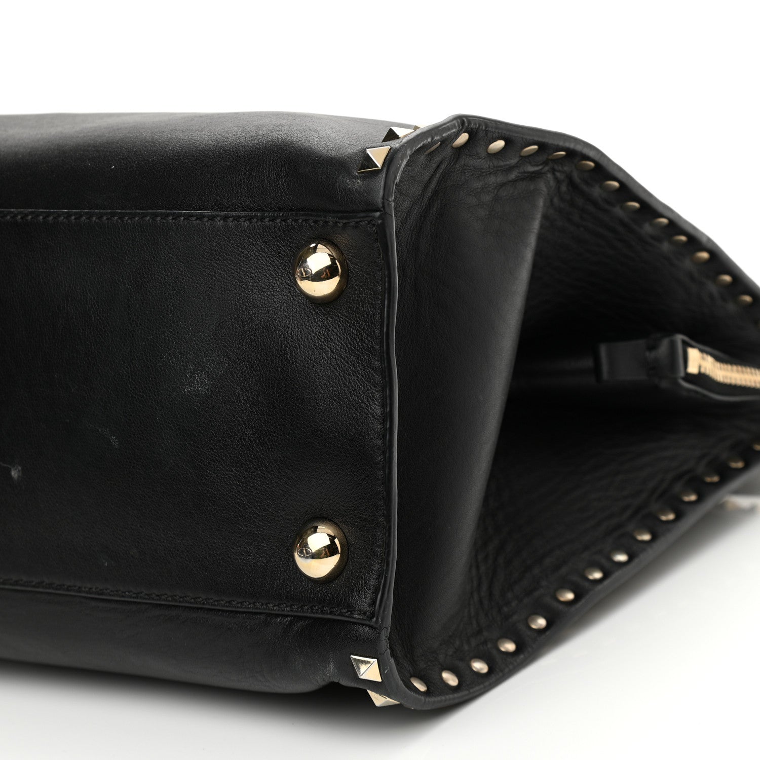 Valentino Garavani Vitello Rockstud Dome Shopper Black 6 of 15