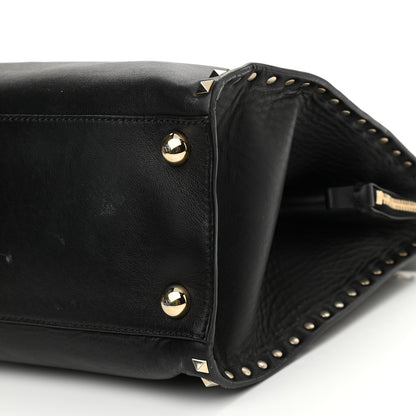 Valentino Garavani Vitello Rockstud Dome Shopper Black 6 of 15
