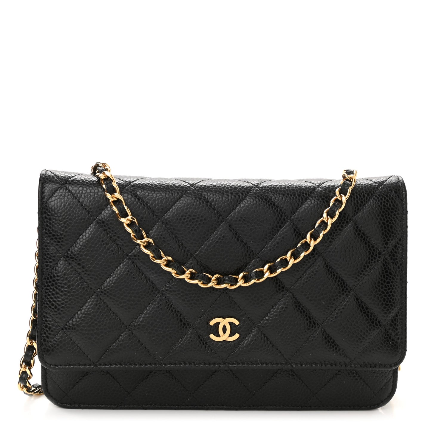 Caviar Quilted Wallet On Chain WOC Black
