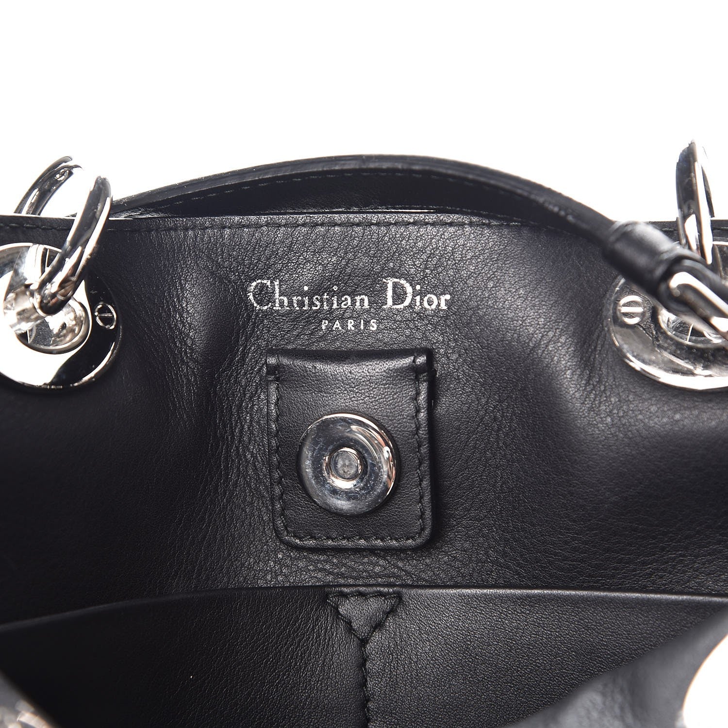 Christian Dior Calfskin Paradise Medium Diorissimo Tote Black 7 of 10
