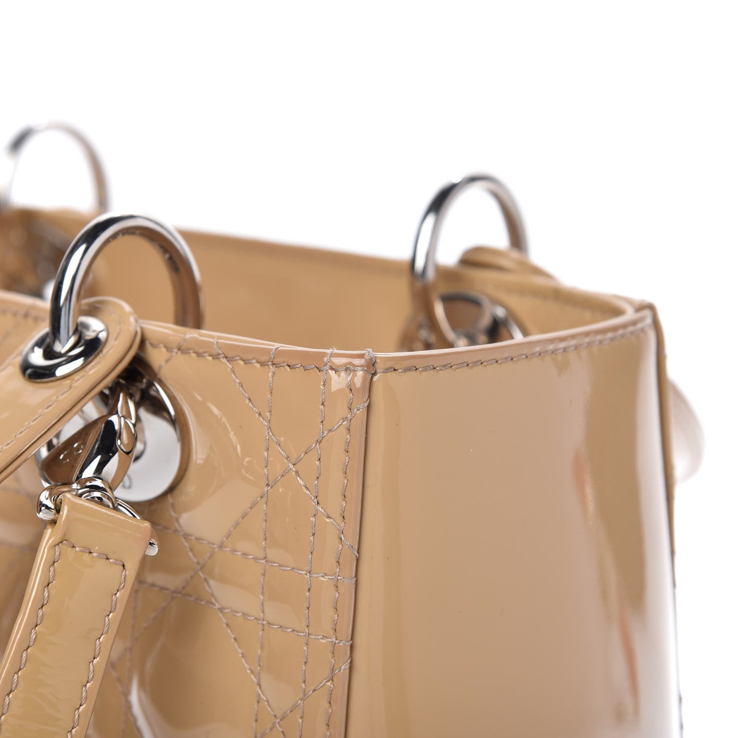 Christian Dior Patent Cannage Medium Lady Dior Beige 10 of 14