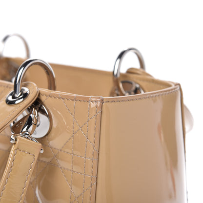Christian Dior Patent Cannage Medium Lady Dior Beige 10 of 14