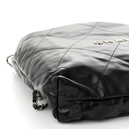 Chanel Shiny Calfskin Quilted Chanel 22 Backpack Black 9 of 10